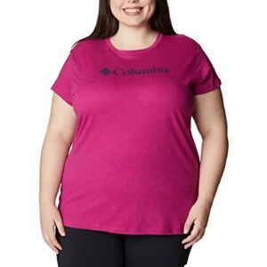 Columbia Plus Size Trek Logo-Graphic Top - Wild Fuchsia Heather